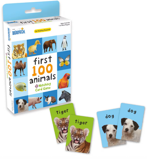 First 100 Animals Matching Card Game